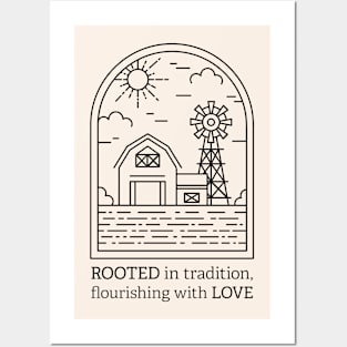 Line Art Homestead Posters and Art